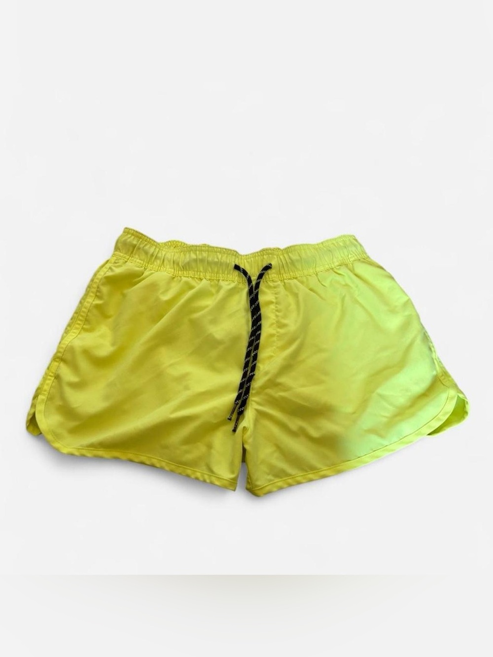 H&M Neon Yellow AthleticShorts with Black Drawstring